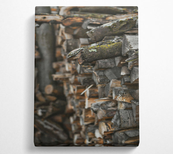  A Canvas Print of Brown Wood Stack Canvas Art