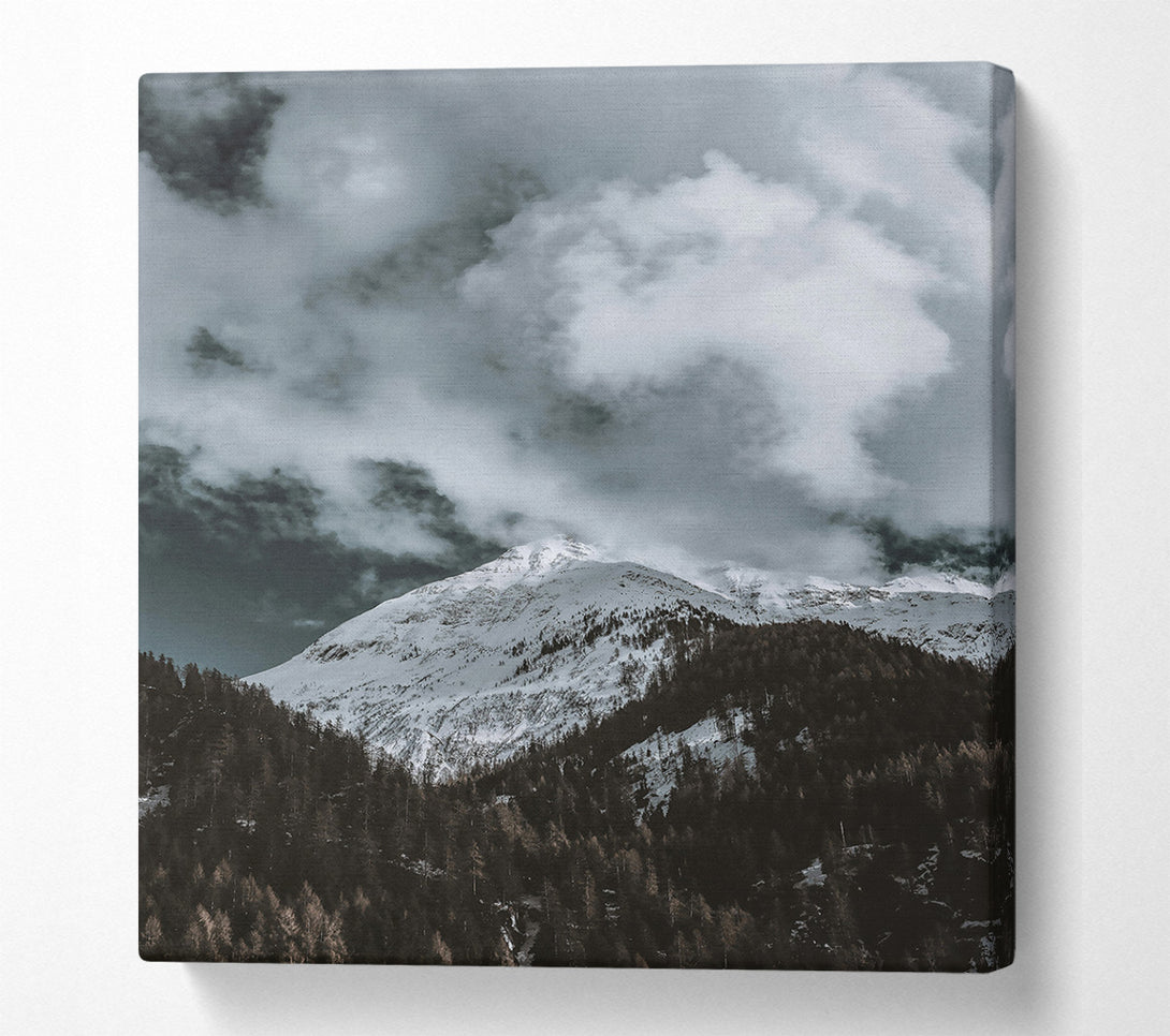  A Canvas Print of White Peak Under Clouds Canvas Art