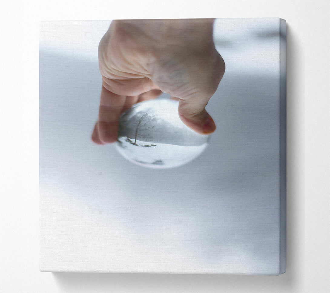  A Canvas Print of White Foggy Sphere Canvas Wall Art