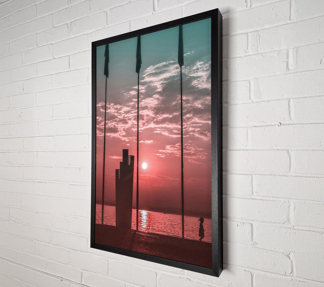  A Canvas Print of Pink Sunset Silhouette Canvas Print