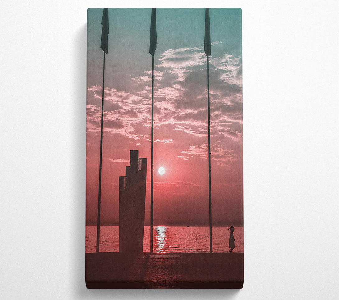  A Canvas Print of Pink Sunset Silhouette Canvas Print