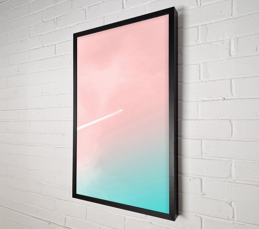  A Canvas Print of Pink Sky Flight Path Canvas Wall Art