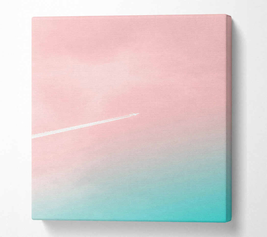  A Canvas Print of Pink Sky Flight Path Canvas Wall Art