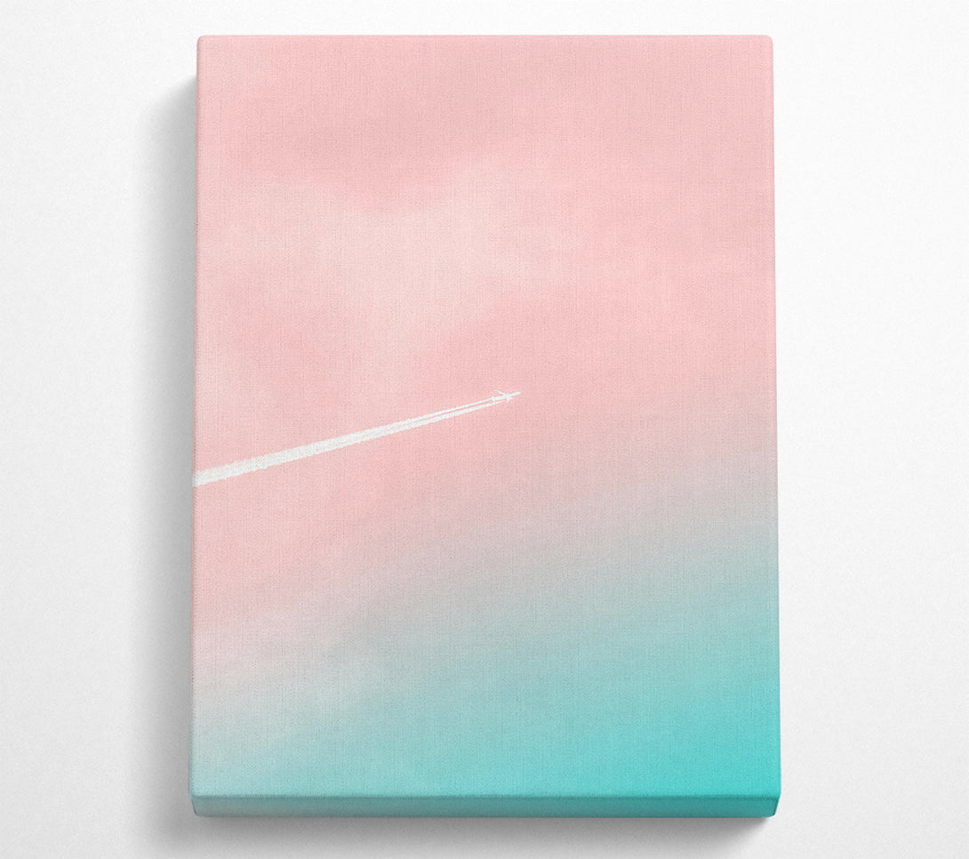  A Canvas Print of Pink Sky Flight Path Canvas Wall Art