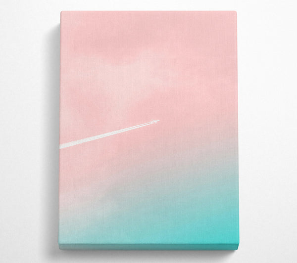  A Canvas Print of Pink Sky Flight Path Canvas Wall Art