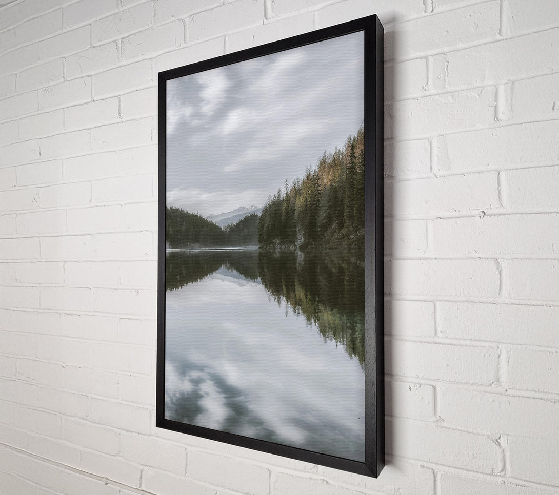 A Canvas Print of Gray Sky Reflection Canvas Wall Art