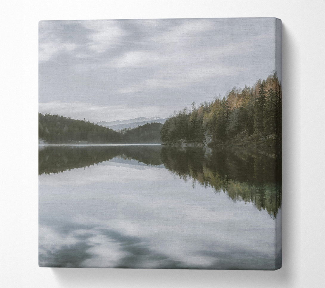  A Canvas Print of Gray Sky Reflection Canvas Wall Art