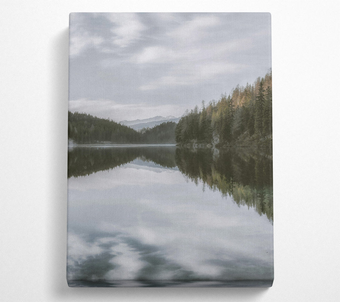  A Canvas Print of Gray Sky Reflection Canvas Wall Art