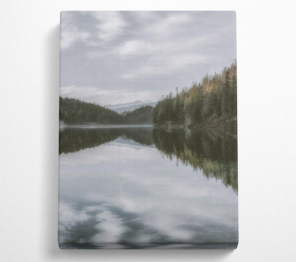  A Canvas Print of Gray Sky Reflection Canvas Wall Art