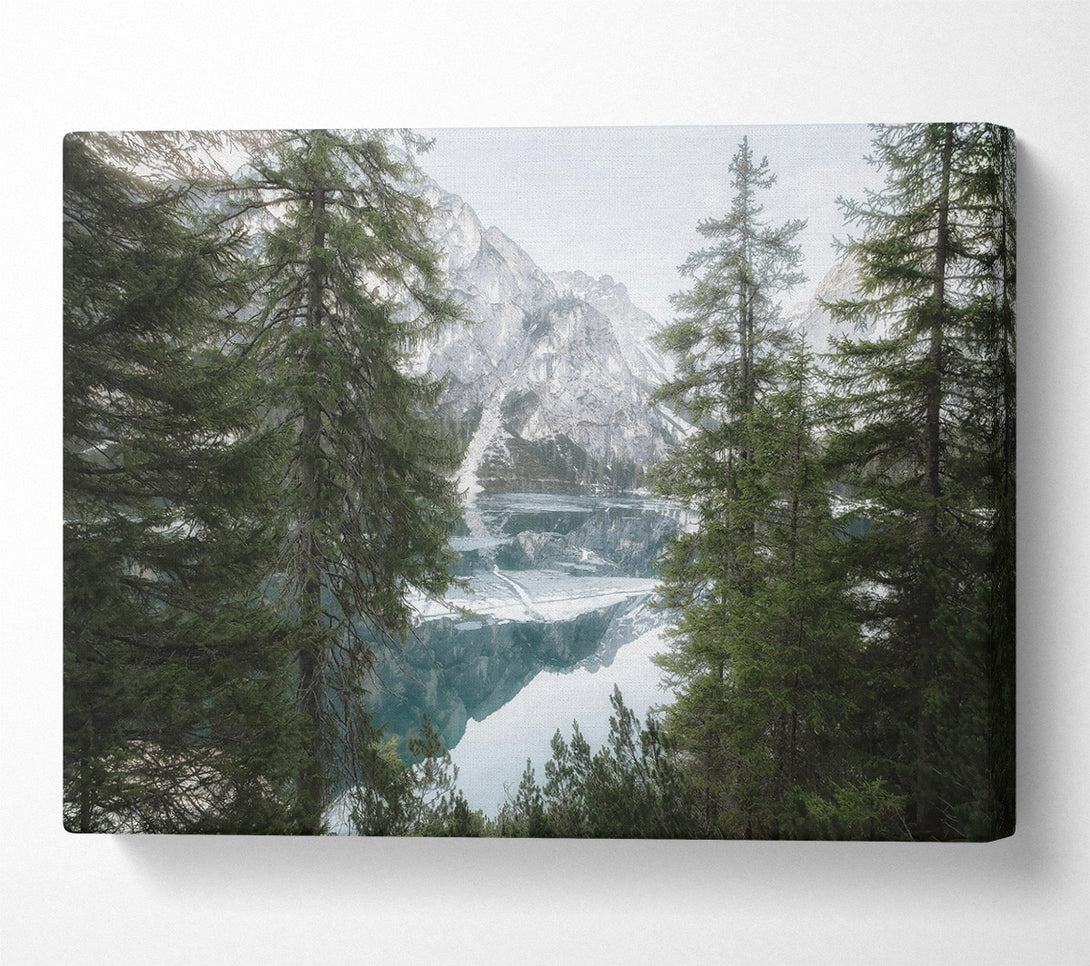  A Canvas Print of Azure Mountain Reflection Canvas Print