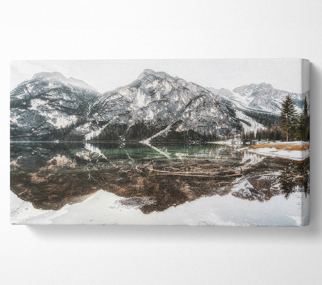  A Canvas Print of Emerald Mountain Reflections Canvas Wall Art