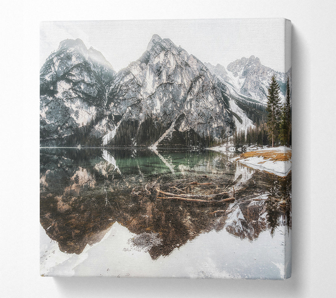  A Canvas Print of Emerald Mountain Reflections Canvas Wall Art