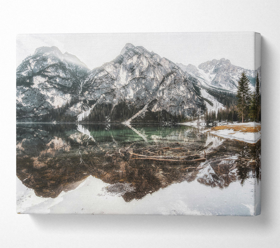  A Canvas Print of Emerald Mountain Reflections Canvas Wall Art