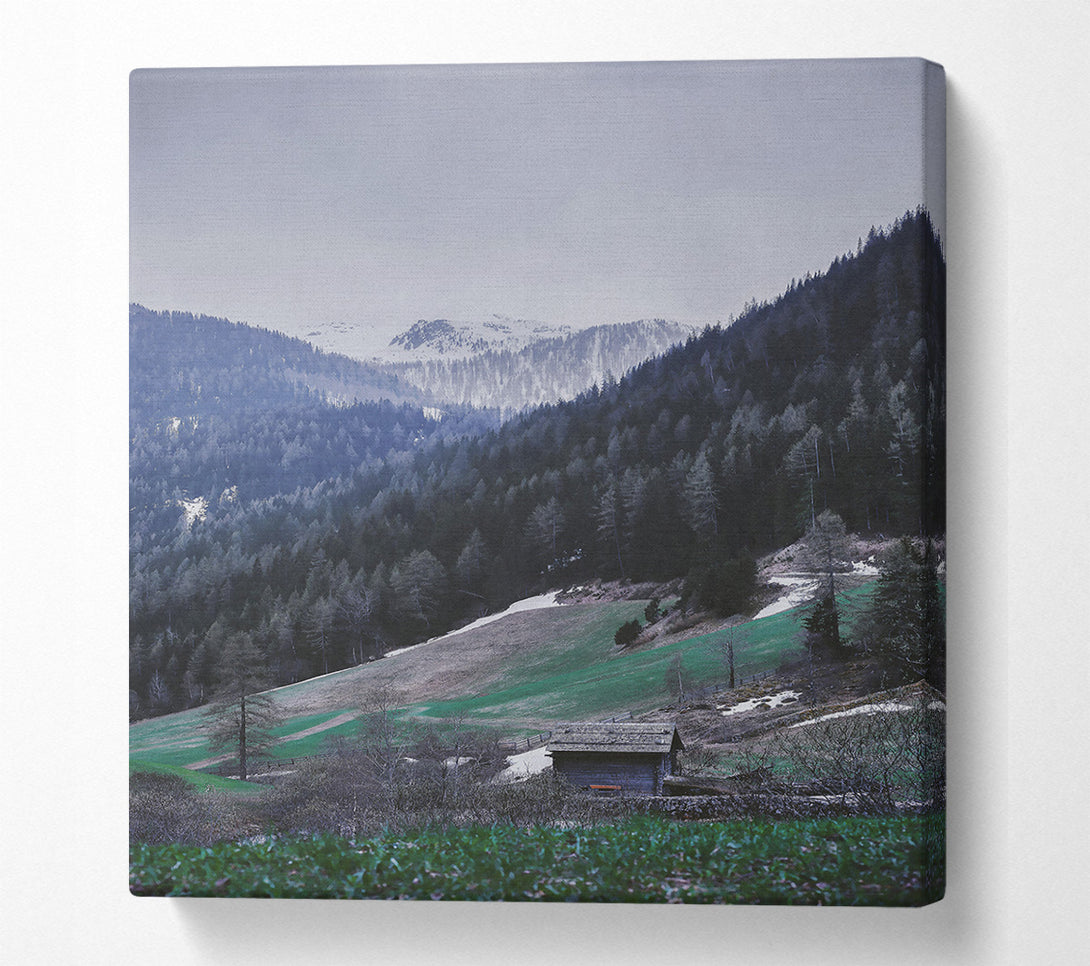  A Canvas Print of Green Valley Cabin Canvas Wall Art