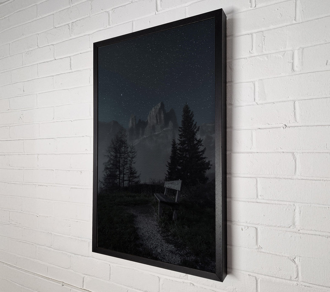  A Canvas Print of Midnight Grey Mountain View Canvas Print
