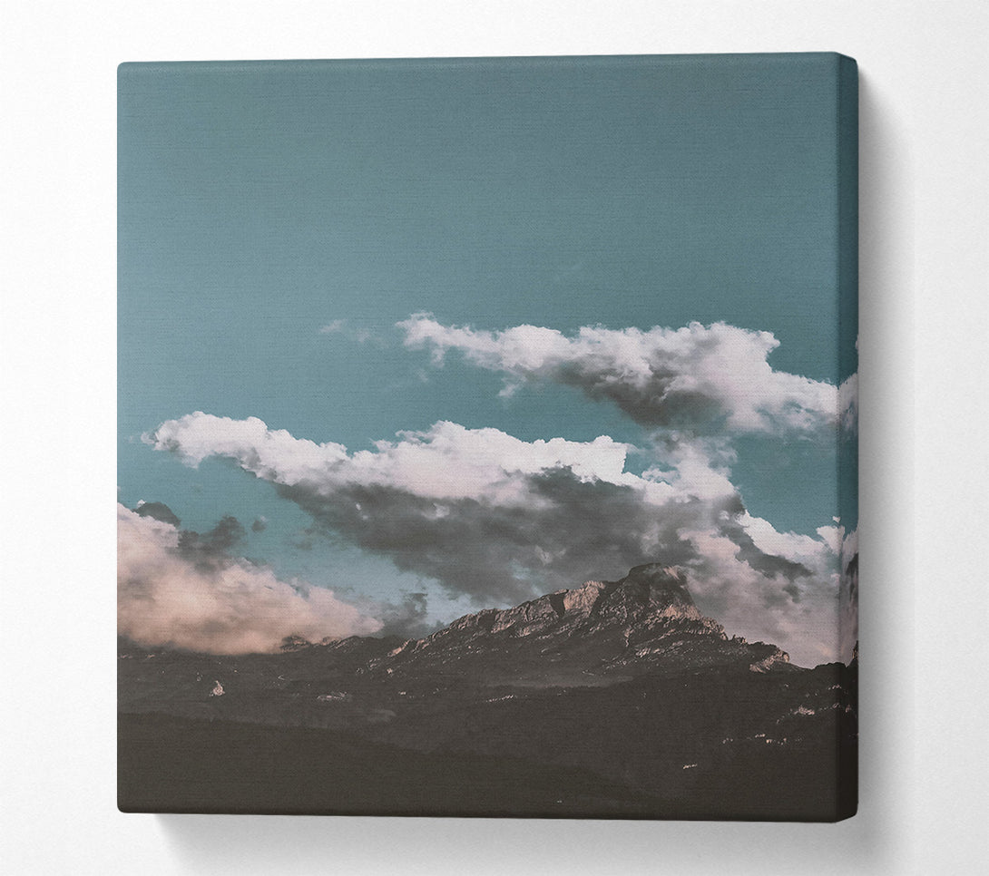  A Canvas Print of Teal Mountain Dreams Canvas Wall Art