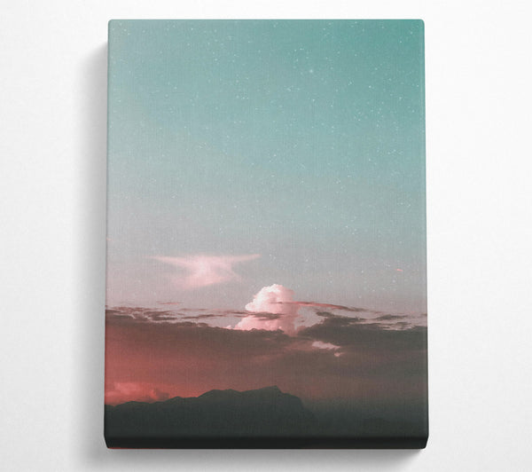  A Canvas Print of Teal Night Sky Canvas Wall Art