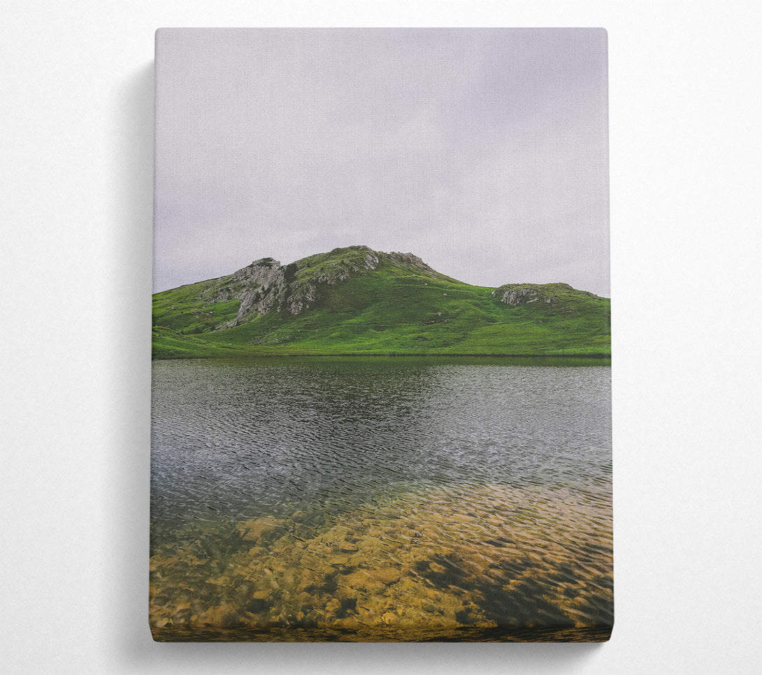  A Canvas Print of Green Mountain Reflection Canvas Art