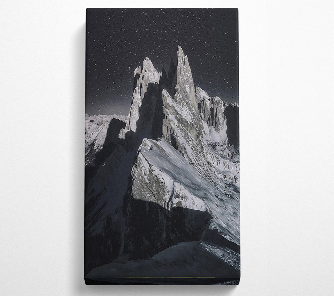  A Canvas Print of Black Sky Mountain Peaks Canvas Art