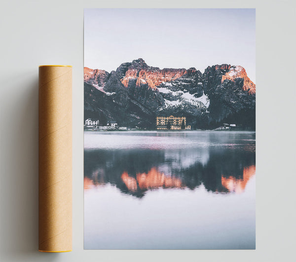 Orange Mountain Reflections Print