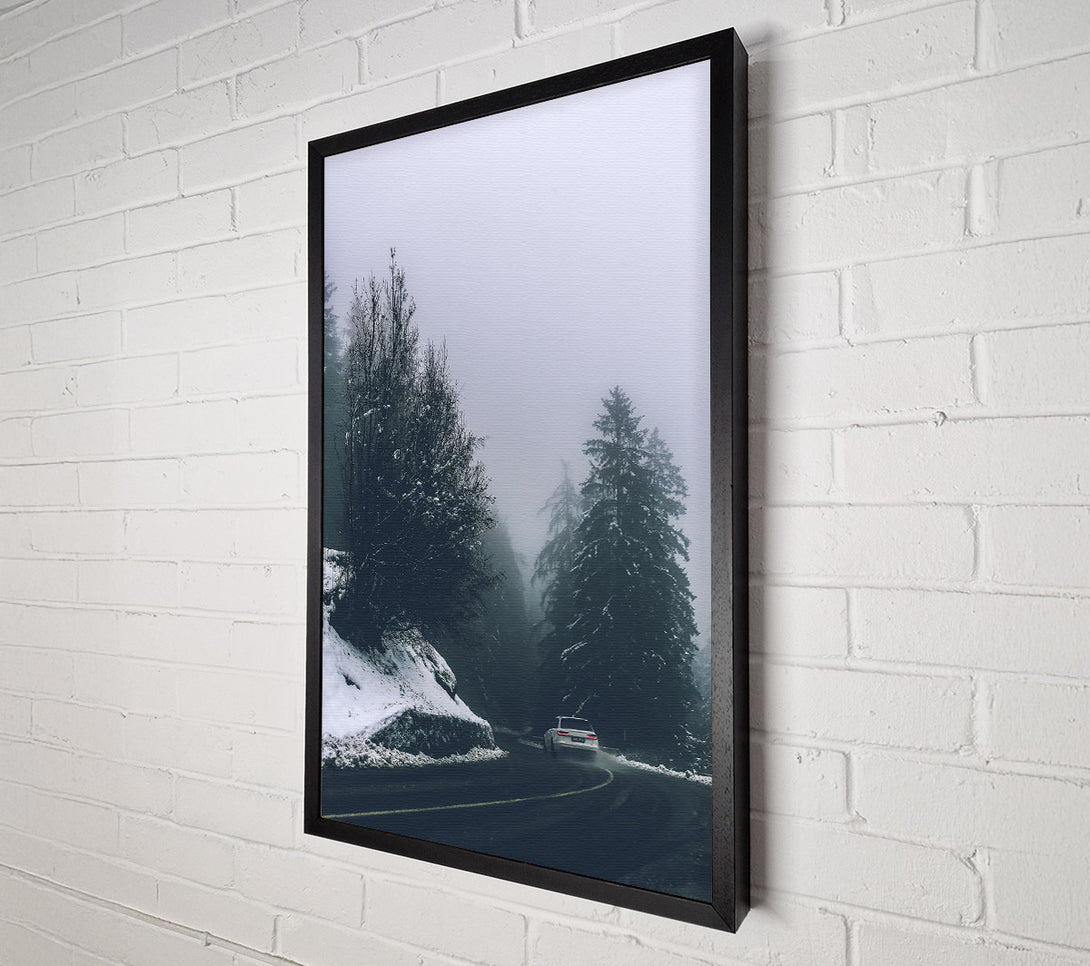  A Canvas Print of Grey Foggy Driveway Canvas Wall Art