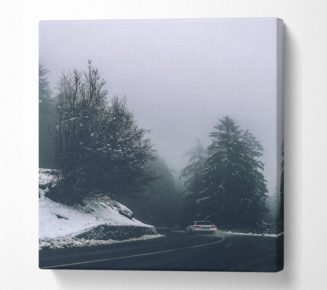  A Canvas Print of Grey Foggy Driveway Canvas Wall Art
