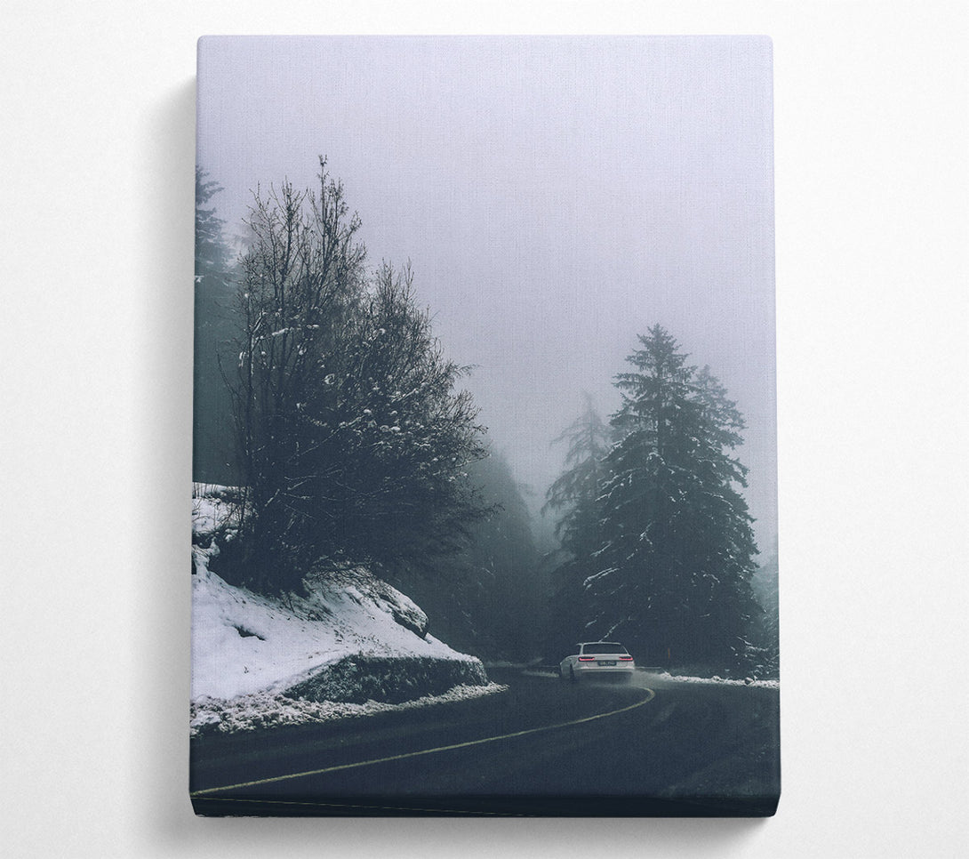  A Canvas Print of Grey Foggy Driveway Canvas Wall Art