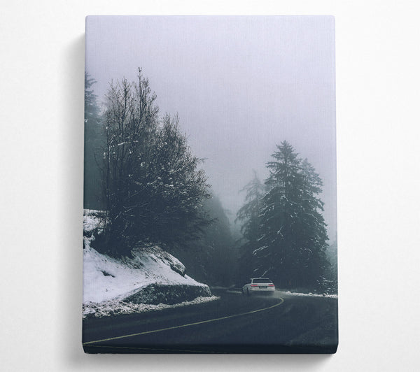  A Canvas Print of Grey Foggy Driveway Canvas Wall Art