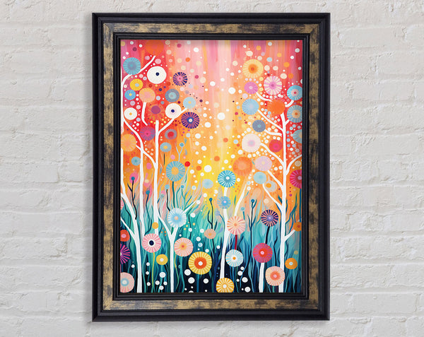 Psychedlic Flowers Framed Print
