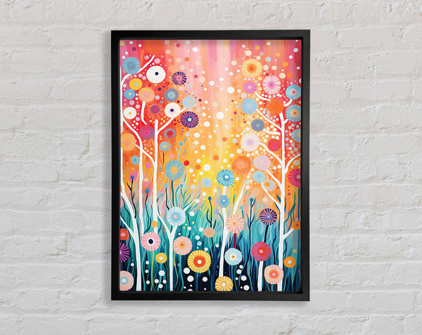 Psychedlic Flowers Framed Print