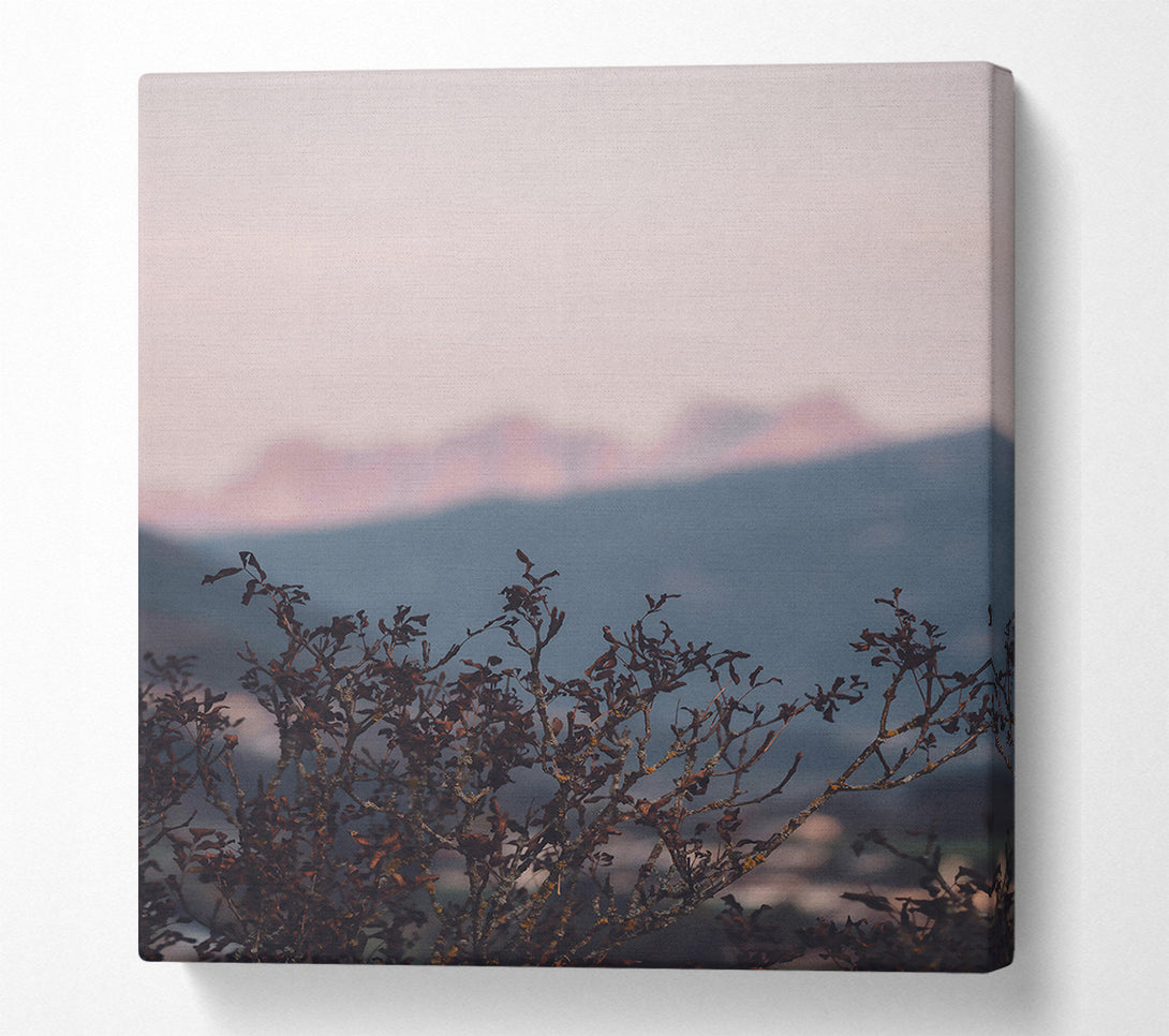  A Canvas Print of Pale Blue Silhouette Canvas Print