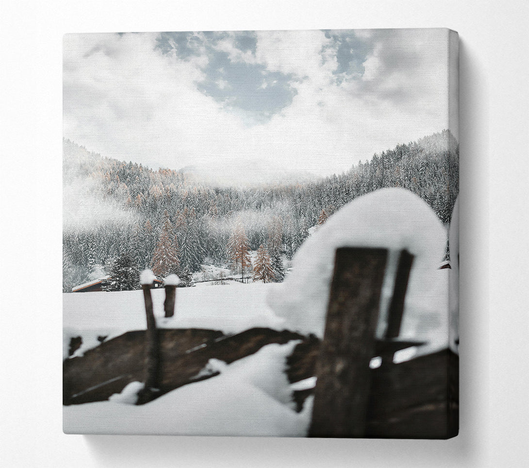  A Canvas Print of White Winter Woodscape Canvas Wall Art