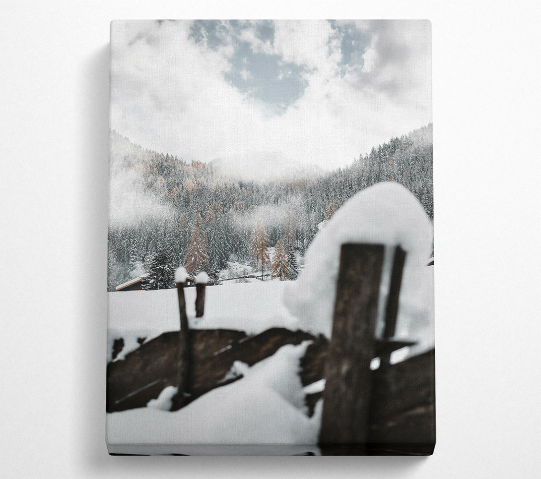  A Canvas Print of White Winter Woodscape Canvas Wall Art