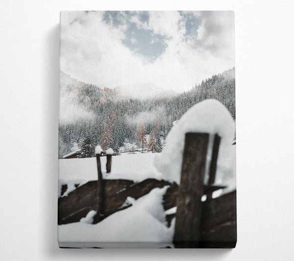  A Canvas Print of White Winter Woodscape Canvas Wall Art