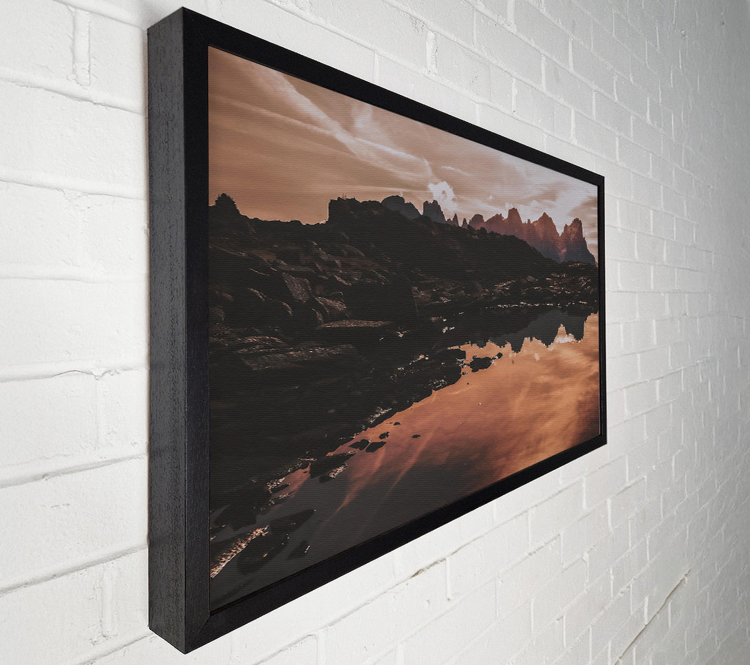  A Canvas Print of Crimson Mountain Reflection Canvas Wall Art