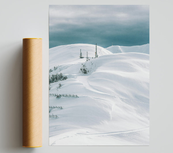 White Peaks And Towers Poster