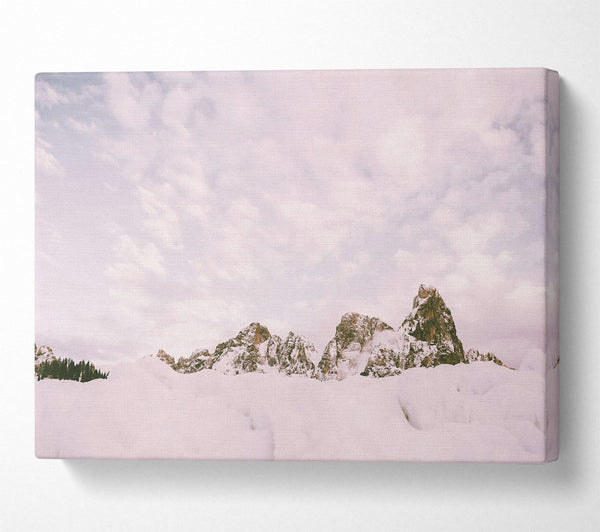  A Canvas Print of Pale Peaks In Winter Canvas Print