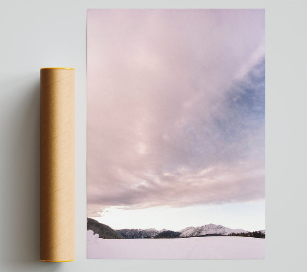 Pink Sky Over Mountains Print
