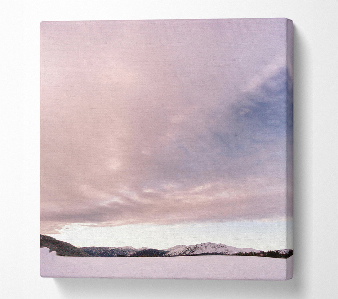  A Canvas Print of Pink Sky Over Mountains Canvas Art