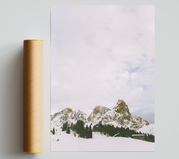 White Peaks Solitude Poster