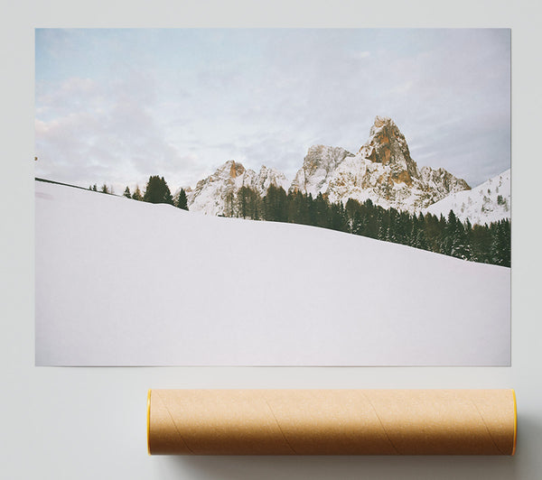 White And Golden Peaks Print