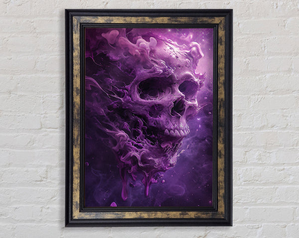 Purple Cosmic Skull Framed Print