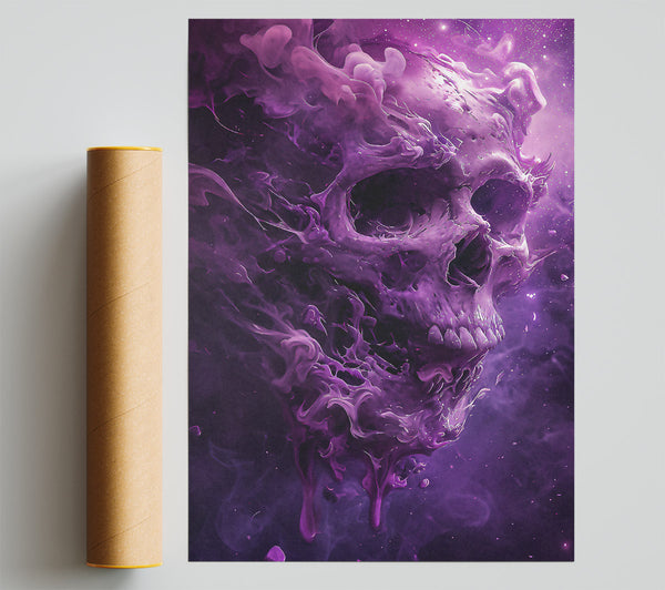 Purple Cosmic Skull Poster