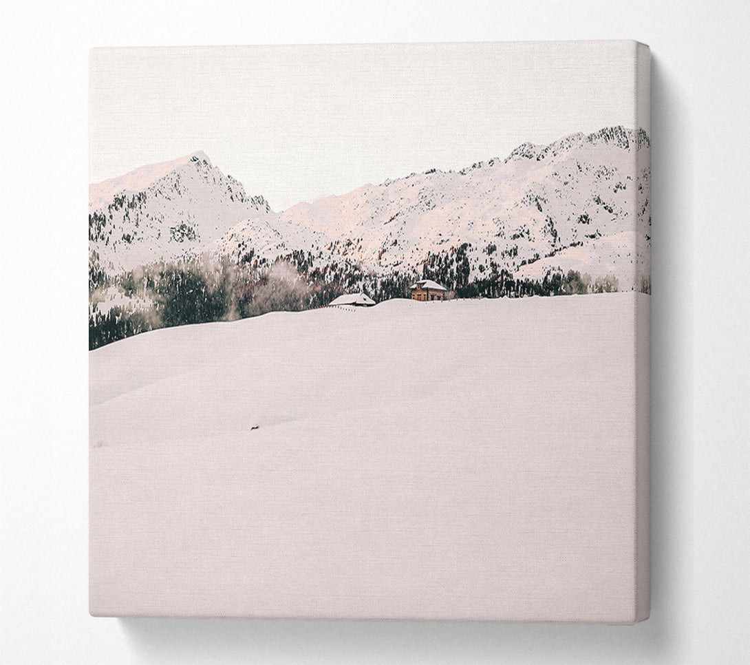  A Canvas Print of Pale Snowscape Solitude Canvas Print