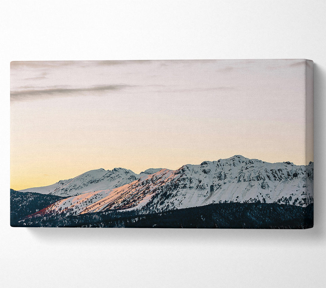  A Canvas Print of Pink-Kissed Snowy Peaks Canvas Art