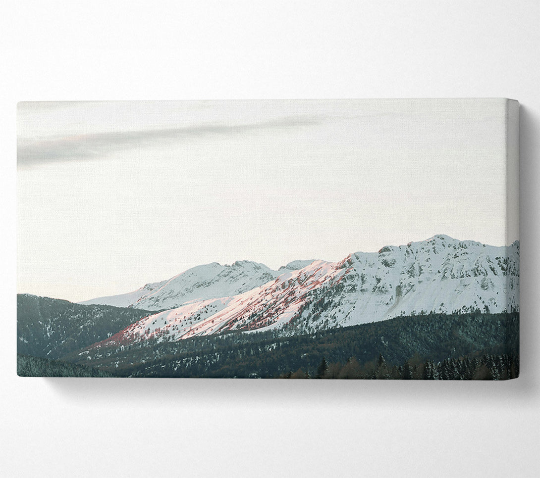  A Canvas Print of Pink-Kissed Snow Peaks Canvas Wall Art