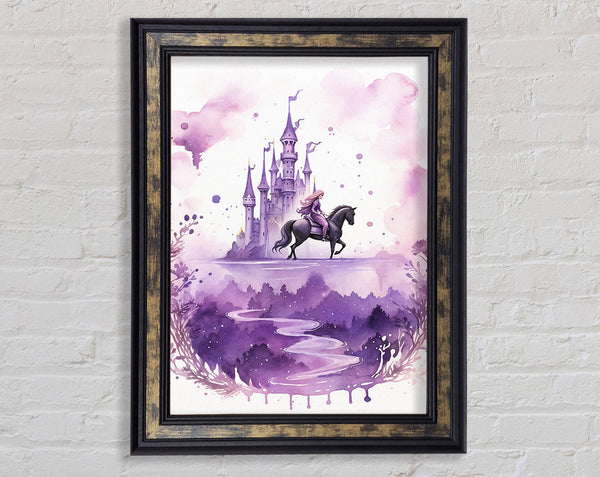 Purple Fairytale Castle Framed Print