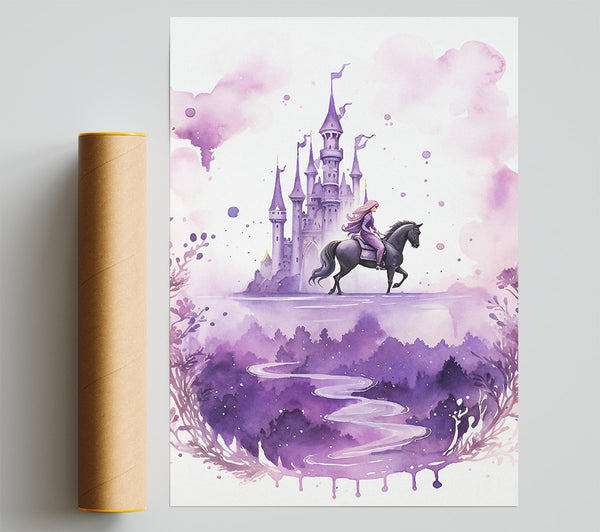Purple Fairytale Castle Print