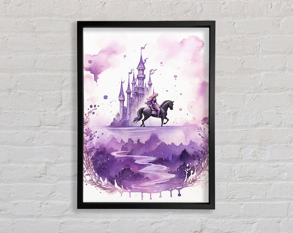 Purple Fairytale Castle Framed Print
