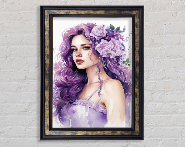 Purple Fairytale Lady Framed Print